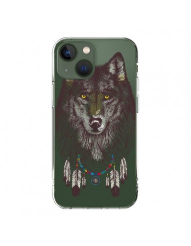 Coque iPhone 13 Loup Wolf Attrape Reves Transparente - Rachel Caldwell