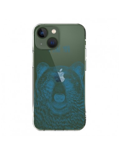 Coque iPhone 13 I Love You Bear Ours Ourson Transparente - Rachel Caldwell