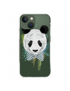 Coque iPhone 13 Panda Noeud Papillon Transparente -...