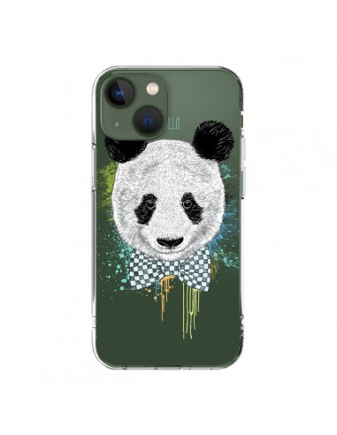 Coque iPhone 13 Panda Noeud Papillon Transparente - Rachel Caldwell