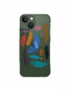 Coque iPhone 13 Plume Feather Couleur Transparente -...