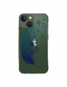 Coque iPhone 13 Plume Feather Fly Away Transparente -...
