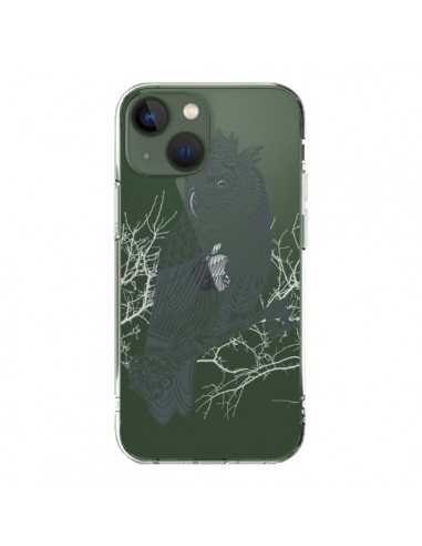 Coque iPhone 13 Owl King Chouette Hibou Roi Transparente - Rachel Caldwell