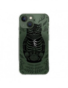 Coque iPhone 13 Owl Chouette Hibou Squelette Transparente...