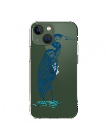 Coque iPhone 13 Heron Blue Oiseau Transparente - Rachel Caldwell