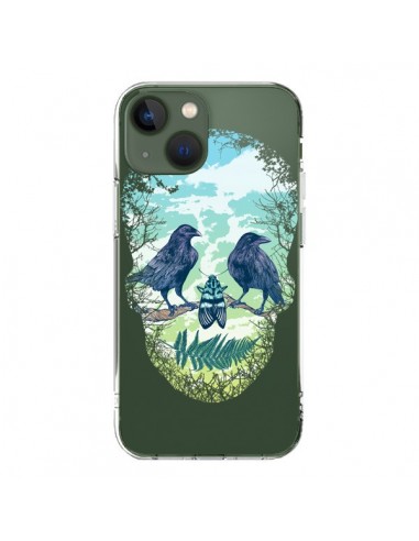 Coque iPhone 13 Tête de Mort Nature Transparente - Rachel Caldwell