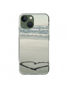 Coque iPhone 13 Coeoeur Plage Beach Mer Sea Love Sable...
