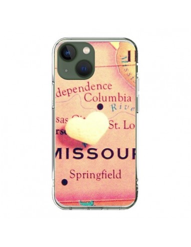 Coque iPhone 13 Carte Map Missouri Coeoeur - R Delean