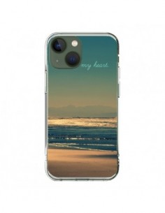 Coque iPhone 13 Be still my heart Mer Sable Beach Ocean -...