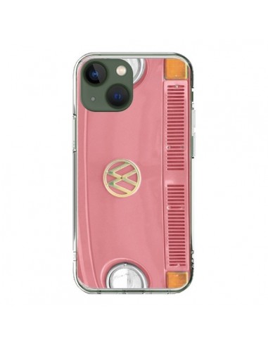 Coque iPhone 13 Groovy Van Hippie VW Rose - R Delean