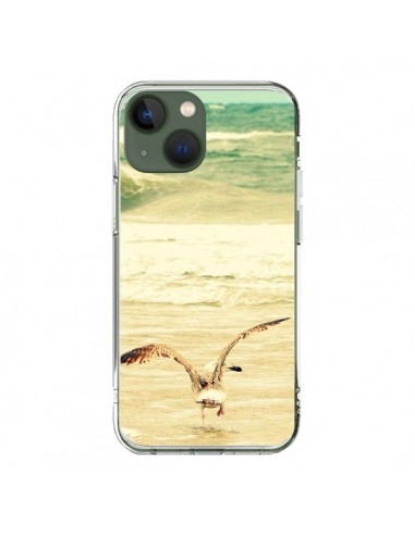 Cover iPhone 13 Gabbiano Mare Oceano Sabbia Spiaggia Paesaggio - R Delean