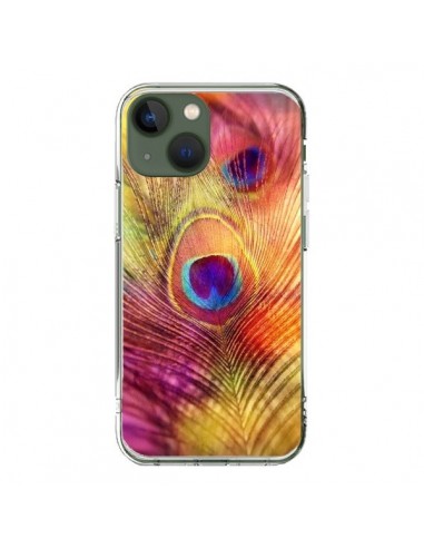 Coque iPhone 13 Plume de Paon Multicolore - Sylvia Cook