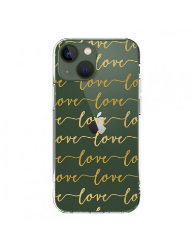 Coque iPhone 13 Love Amour Repeating Transparente - Sylvia Cook