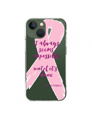 Cover iPhone 13 It always seems impossible, cela semble toujours impossible Trasparente - Sylvia Cook