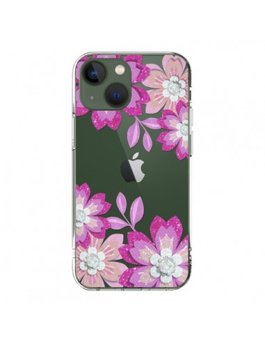 iPhone 13 Case Flowers Winter Pink Clear - Sylvia Cook