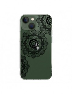 Coque iPhone 13 Triple Mandala Noir Black Transparente -...