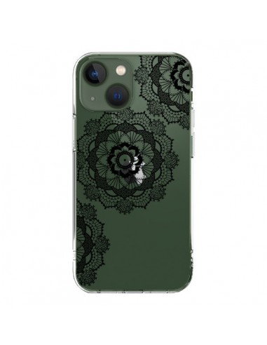 Coque iPhone 13 Triple Mandala Noir Black Transparente - Sylvia Cook