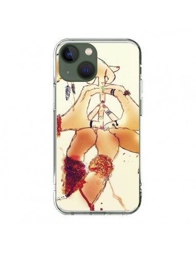 Coque iPhone 13 Peace and Love - Sara Eshak