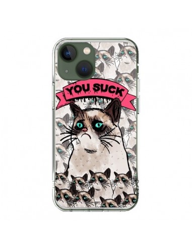 Cover iPhone 13 Gatto Brontolone - You Suck - Sara Eshak