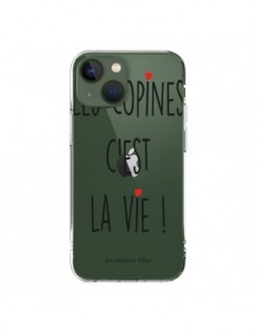 Coque iPhone 13 Les copines, c'est la vie Transparente -...