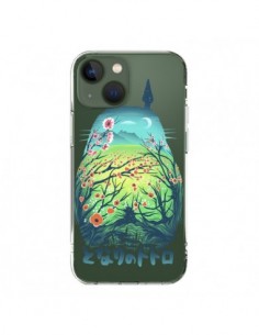 Cover iPhone 13 Totoro Manga Fiori Trasparente - Victor...