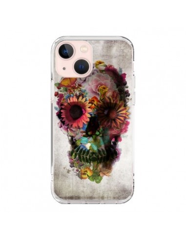 iPhone 13 Mini Case Skull Flowers - Ali Gulec