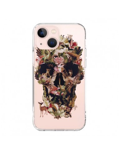 Coque iPhone 13 Mini Jungle Skull Tête de Mort Transparente - Ali Gulec