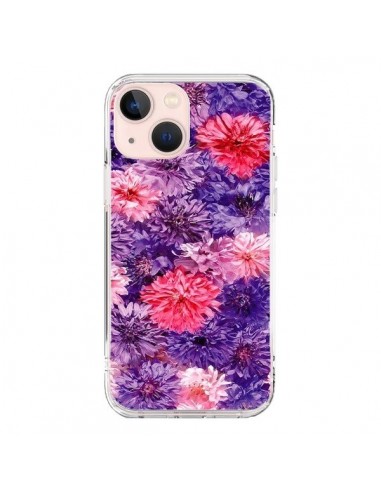 Coque iPhone 13 Mini Fleurs Violettes Flower Storm - Asano Yamazaki
