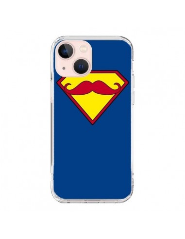 Coque iPhone 13 Mini Super Moustache Movember Superman - Bertrand Carriere