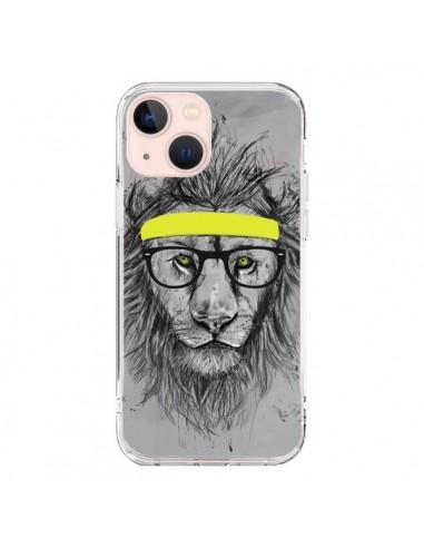 Coque iPhone 13 Mini Hipster Lion - Balazs Solti