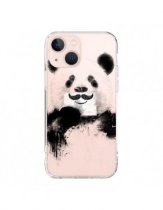 iPhone 13 Mini Case Funny Panda Moustache Clear - Balazs...