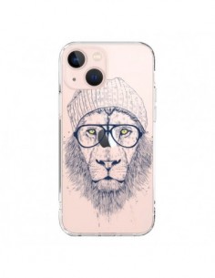 Coque iPhone 13 Mini Cool Lion Swag Lunettes Transparente...