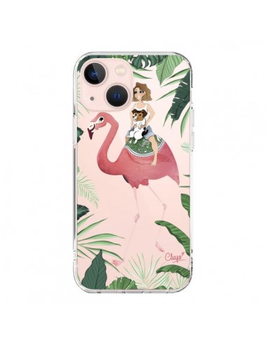 iPhone 13 Mini Case Lolo Love Pink Flamingo Dog Clear - Chapo