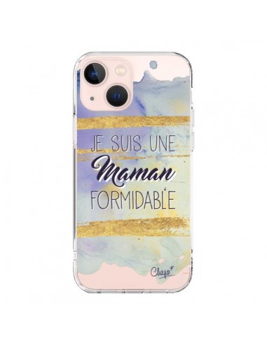 Coque iPhone 13 Mini Je suis une Maman Formidable Violet Transparente - Chapo