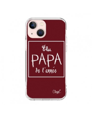 Coque iPhone 13 Mini Elu Papa de l'Année Rouge Bordeaux - Chapo
