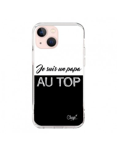 Coque iPhone 13 Mini Je suis un Papa au Top Noir - Chapo