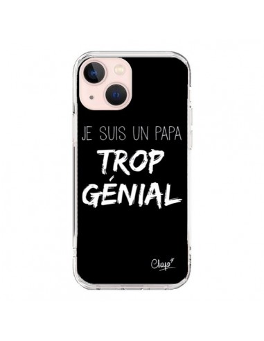 Coque iPhone 13 Mini Je suis un Papa trop Génial Noir - Chapo