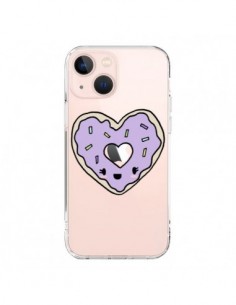 Coque iPhone 13 Mini Donuts Heart Coeur Violet...