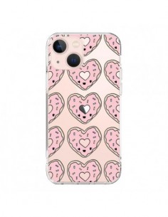 Cover iPhone 13 Mini Ciambella Cuore Rosa Trasparente -...