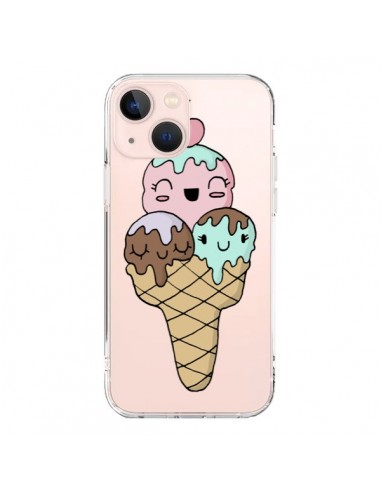 Coque iPhone 13 Mini Ice Cream Glace Summer Ete Cerise Transparente - Claudia Ramos