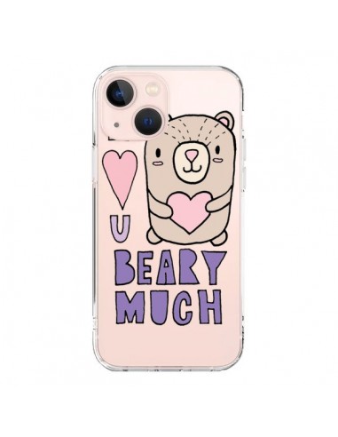 Cover iPhone 13 Mini I Amore You Beary Much Nounours Trasparente - Claudia Ramos