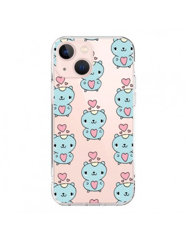 Coque iPhone 13 Mini Hamster Love Amour Transparente - Claudia Ramos