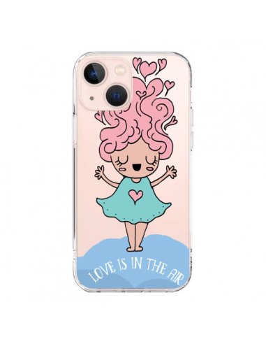 Cover iPhone 13 Mini Amore Is In The Air Ragazzina Trasparente - Claudia Ramos