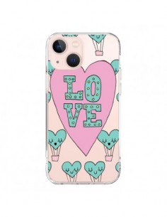 Cover iPhone 13 Mini Amore Nuvole Mongolfiera Trasparente...