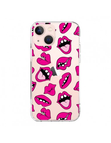 Coque iPhone 13 Mini Lèvres Lips Bouche Kiss Transparente - Claudia Ramos