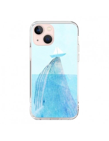 Coque iPhone 13 Mini Baleine Whale Bateau Mer - Eric Fan