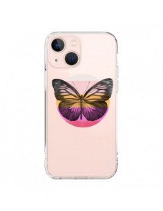 Coque iPhone 13 Mini Papillon Butterfly Transparente -...