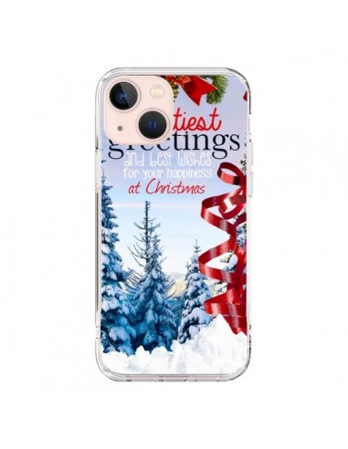 Coque iPhone 13 Mini Voeux Joyeux Noël - Eleaxart