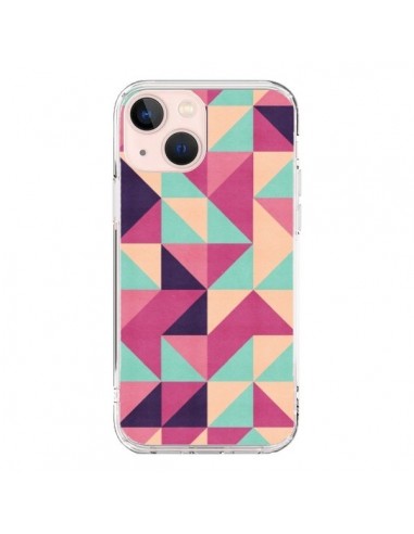 iPhone 13 Mini Case Aztec Triangle Pink Green - Eleaxart