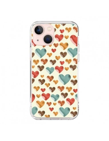 Cover iPhone 13 Mini Coeurs Color_s - Eleaxart